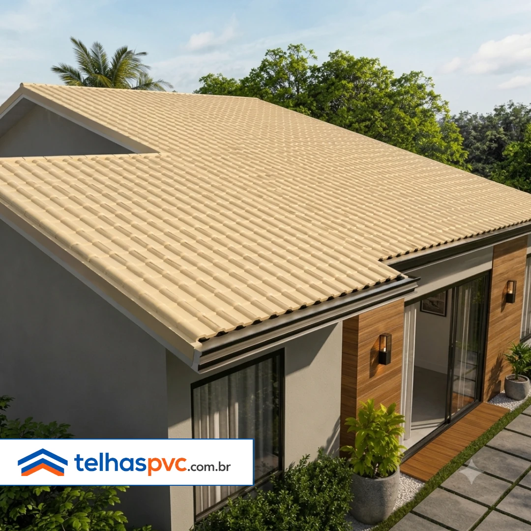 Telha PLAN PVC MARFIM-3,30 X 0,88 - Foto 2