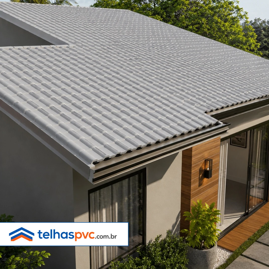 Telha PLAN PVC Cinza-3,30 X 0.88 - Foto 2