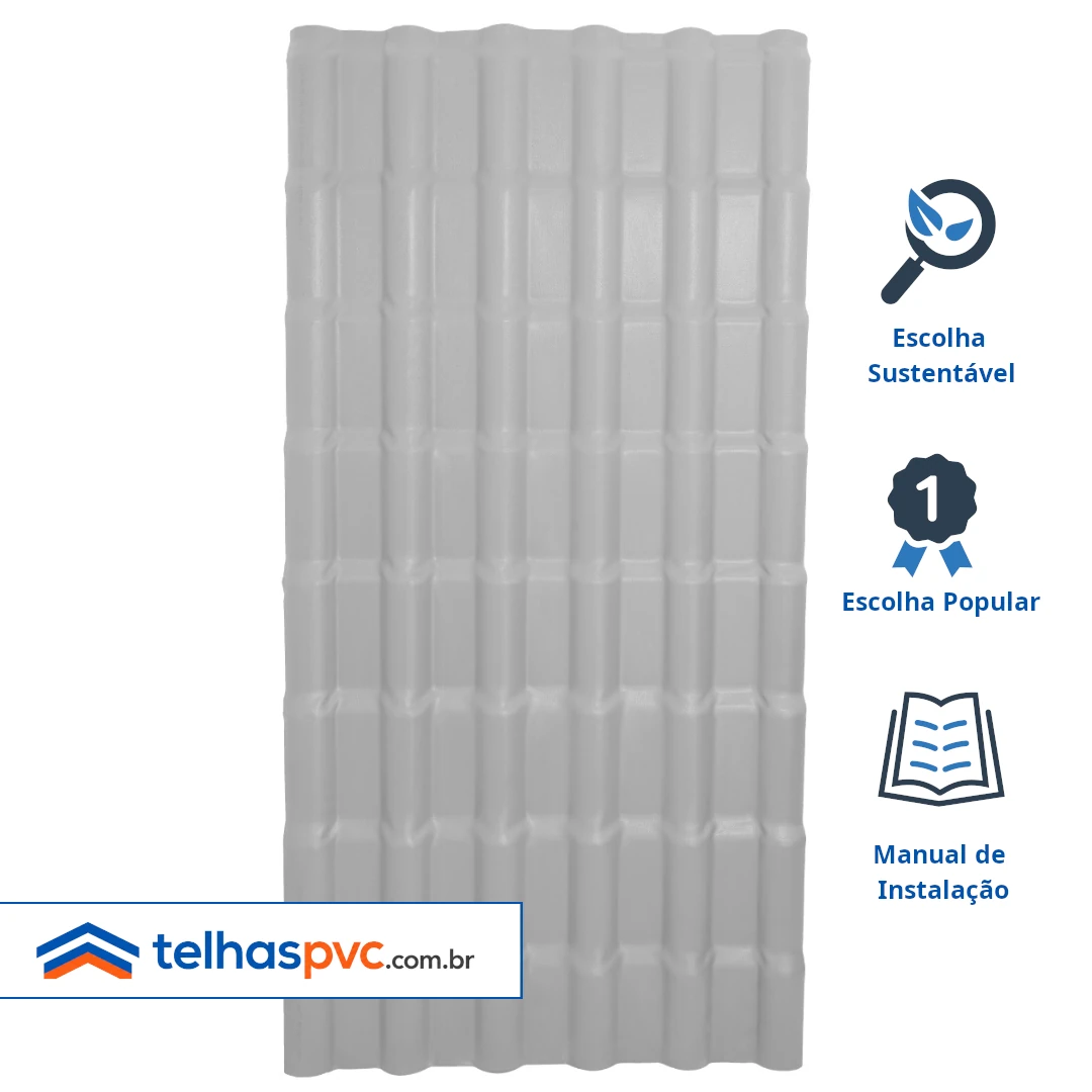 Telha PLAN PVC Cinza-3,30 X 0.88 - Foto 1
