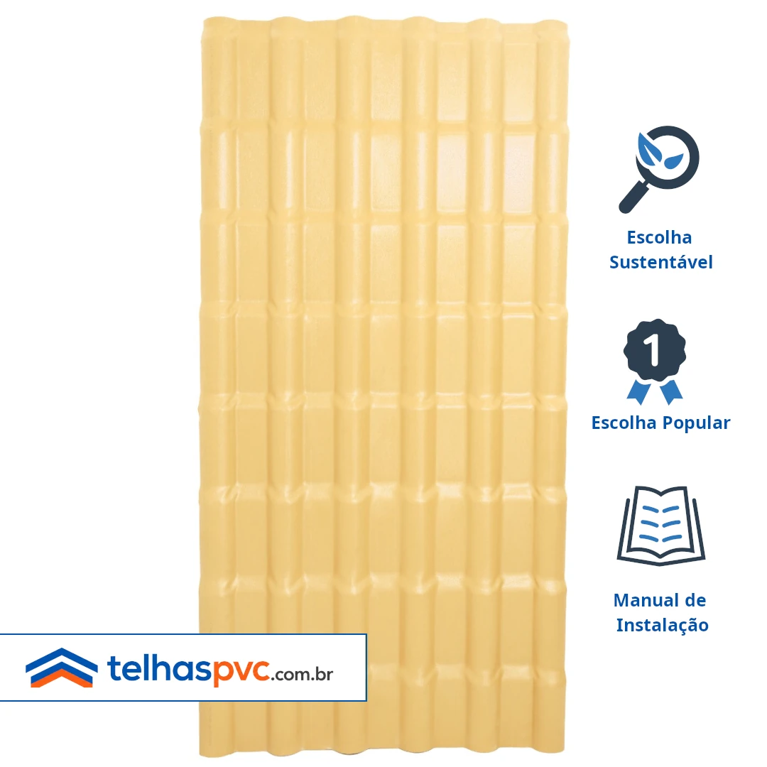 Telha PLAN PVC MARFIM-2,42 X 0.88 - Foto 1